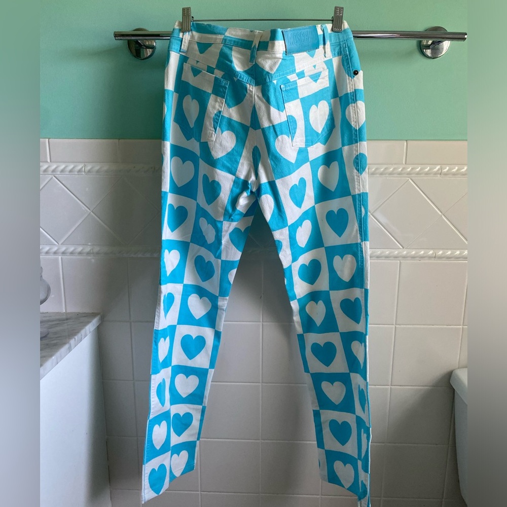 MOSCHINO White Turquoise Heart Donna Jeans